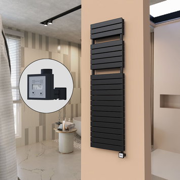 Radiva - 21H Sèche Serviettes Electrique 500x1772 Noir mat Ktx3 1000 W
