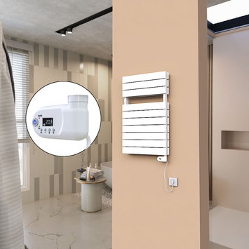 Radiva - 21H Sèche Serviettes Electrique 500x810 Blanc (Thermostat Thesis) 900 W