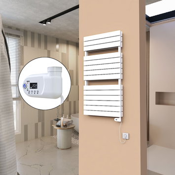 Radiva - 21H Sèche Serviettes Electrique 600x1180 Blanc (Thermostat Thesis) 900 W