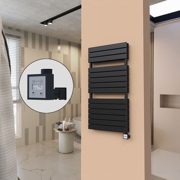 Radiva - 21H Sèche Serviettes Electrique 600x1180 Noir mat Ktx3 1000 W