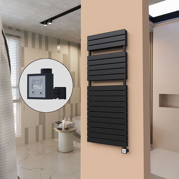  - 21H Sèche Serviettes Electrique 600x1550 Noir mat Ktx3 1000 W