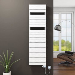 Radiva - 21H Sèche Serviettes Electrique 600x1772 Blanc (Thermostat Thesis) 1500 W
