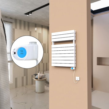 Radiva - 21H Sèche Serviettes Electrique 600x810 Blanc (Thermostat Musa) 900 W