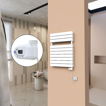  - 21H Sèche Serviettes Electrique 600x810 Blanc (Thermostat Thesis) 900 W