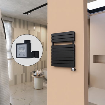 Radiva - 21H Sèche Serviettes Electrique 600x810 Noir mat Ktx3 1000 W