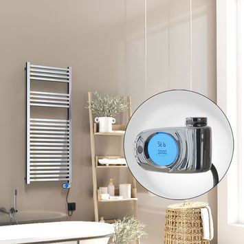 Radiva - Barbados Electric Towel Warmer 300 Watt 500x1200 Chrome (Musa Thermostat)