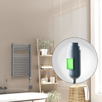 Radiva - Barbados Electric Towel Warmer 300 Watt 500x800 Anthracite (On/Off)