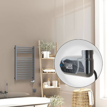 Radiva - Barbados Electric Towel Warmer 300 Watt 500x800 Anthracite (Thesis Thermostat)