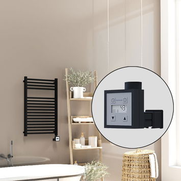 Radiva - Barbados Electric Towel Warmer 500x800 Matte Black Ktx3 300 W