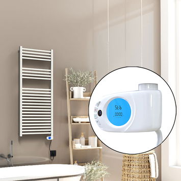 Radiva - Barbados Electric Towel Warmer 600 Watt 500x1200 White (Musa Thermostat)