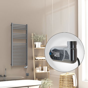 Radiva - Barbados Elektrikli Havlupan 500x1200 Antrasit (Thesis Termostat) 600W