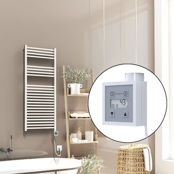 Radiva - Barbados Electric Towel Warmer 500x1200 White Ktx3 600 W (Spiral Cable)