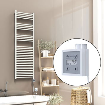  - Barbados Sèche Serviettes Electrique 500x1600 Blanc Ktx3 1000 Watt Câble en spirale