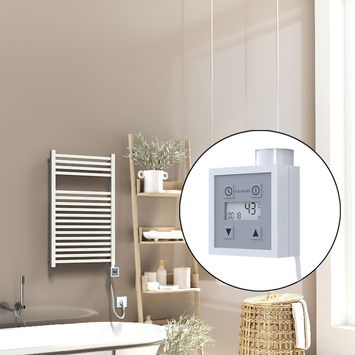 - Barbados Sèche Serviettes Electrique 500x800 Blanc Ktx3 600 Watt Câble en spirale  - Barbados Sèche Serviettes Electrique 500x800 Blanc Ktx3 600 Watt Câble en spirale