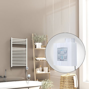 Radiva - Barbados Electric Towel Warmer 500x800 White Ktx4 300 W (Spiral Cable)