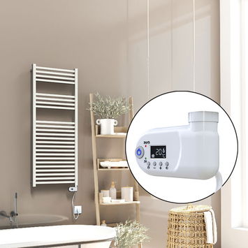 Radiva - Barbados Elektrikli Havlupan 500x1200 Beyaz Parlak (Thesis Termostat) 600W