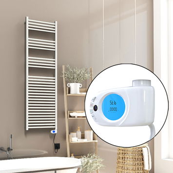 Radiva - Barbados Electric Towel Warmer 600 Watt 500x1600 White (Musa Thermostat)