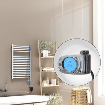 Radiva - Barbados Sèche Serviettes Electrique 300 Watt 500x800 Chrome (Thermostat Musa)