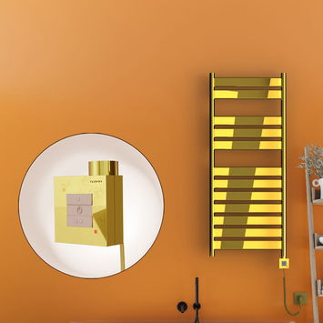 Radiva - Bora Bora Electric Towel Warmer 500x1200 Gold Ktx1 300 W (Spiral Cable) Radiva - Bora Bora Electric Towel Warmer 500x1200 Gold Ktx1 300 W (Spiral Cable)