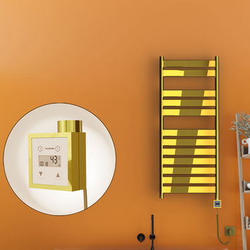 Radiva - Bora Bora Electric Towel Warmer 500x1200 Gold Ktx3 300 W (Spiral Cable) Radiva - Bora Bora Electric Towel Warmer 500x1200 Gold Ktx3 300 W (Spiral Cable)