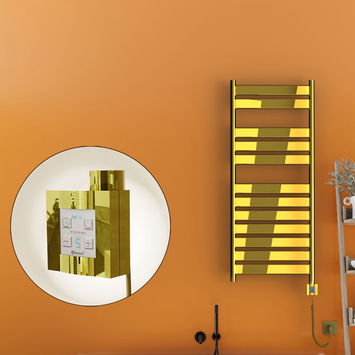 Radiva - Bora Bora Electric Towel Warmer 500x1200 Gold Ktx4 300 W (Spiral Cable) Radiva - Bora Bora Electric Towel Warmer 500x1200 Gold Ktx4 300 W (Spiral Cable)