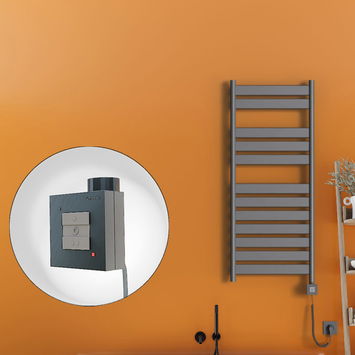 Radiva - Bora Bora Electric Towel Warmer 500x1200 Anthracite Ktx1 300 W (Spiral Cable) Radiva - Bora Bora Electric Towel Warmer 500x1200 Anthracite Ktx1 300 W (Spiral Cable)