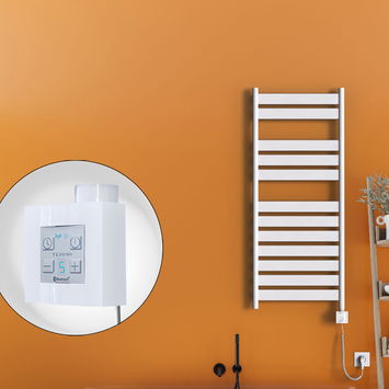 - Bora Bora Electric Towel Warmer 500x1200 White Ktx4 300 W (Spiral Cable)  - Bora Bora Electric Towel Warmer 500x1200 White Ktx4 300 W (Spiral Cable)