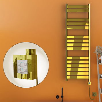 Radiva - Bora Bora Electric Towel Warmer 500x1600 Gold Ktx4 300 W (Spiral Cable) Radiva - Bora Bora Electric Towel Warmer 500x1600 Gold Ktx4 300 W (Spiral Cable)