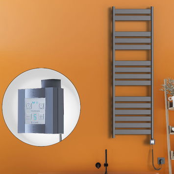 Radiva - Bora Bora Sèche Serviettes Electrique 500x1600 Anthracite Ktx4 1000 Watt Câble en spirale