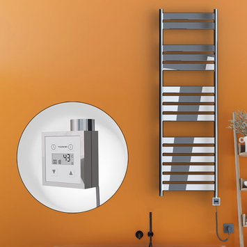 Radiva - Bora Bora Elektrikli Havlupan 500x1600 Krom (KTX3 Termostat) 600W Spiral Kablolu