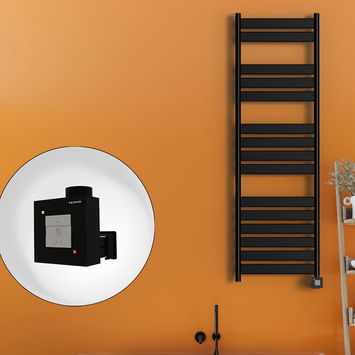 Radiva - Bora Bora Electric Towel Warmer 500x1600 Matte Black Ktx1 600 W