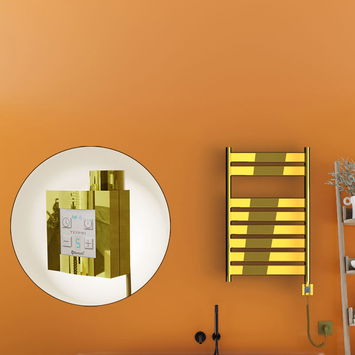 Radiva - Bora Bora Electric Towel Warmer 500x800 Gold Ktx4 200 W (Spiral Cable) Radiva - Bora Bora Electric Towel Warmer 500x800 Gold Ktx4 200 W (Spiral Cable)