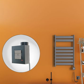 Radiva - Bora Bora Electric Towel Warmer 500x800 Anthracite Ktx1 300 W (Spiral Cable) Radiva - Bora Bora Electric Towel Warmer 500x800 Anthracite Ktx1 300 W (Spiral Cable)