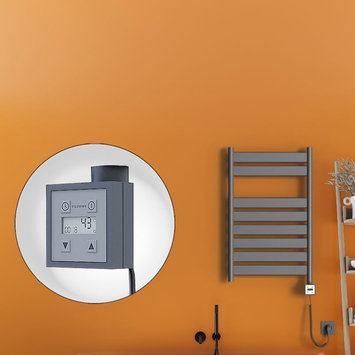 Radiva - Bora Bora Elektrikli Havlupan 500x800 Antrasit (KTX3 Termostat) 300W Spiral Kablolu
