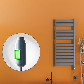 Radiva - Bora Bora Elektrikli Havlupan 600 Watt 500x1200 Antrasit (On/Off Düğmeli)