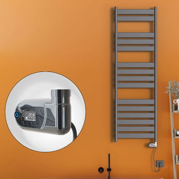 Radiva - Bora Bora Sèche Serviettes Electrique 900 Watt 500x1600 Anthracite (Thermostat Thesis)