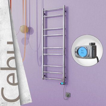 Radiva - Cebu Sèche Serviettes Electrique 500x1395 Finition de polissage (Thermostat Musa) 300 Watt