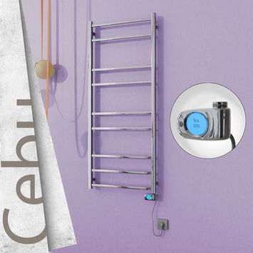 - Cebu Sèche Serviettes Electrique 600x1395 Finition de polissage (Thermostat Musa) 300 Watt  - Cebu Sèche Serviettes Electrique 600x1395 Finition de polissage (Thermostat Musa) 300 Watt