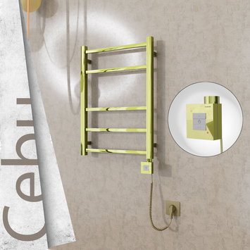 Radiva - Cebu Electric Towel Warmer 500x705 Gold Ktx1 200 W (Spiral Cable)