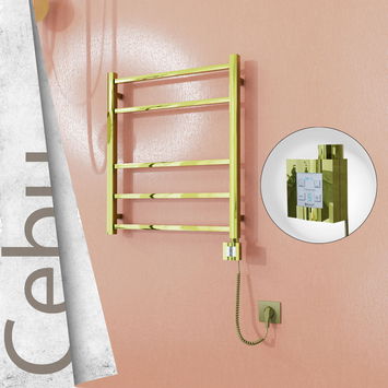 - Cebu Electric Towel Warmer 600x705 Gold Ktx4 200 W (Spiral Cable)  - Cebu Electric Towel Warmer 600x705 Gold Ktx4 200 W (Spiral Cable)