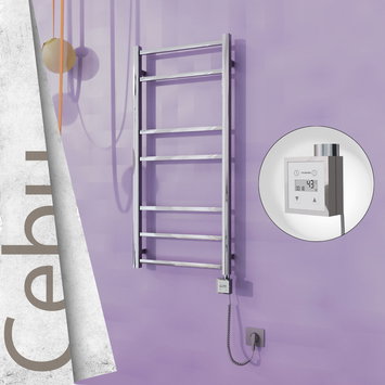 Radiva - Cebu Sèche Serviettes Electrique 500x1050 Finition de polissage Ktx3 200 Watt Câble en spirale