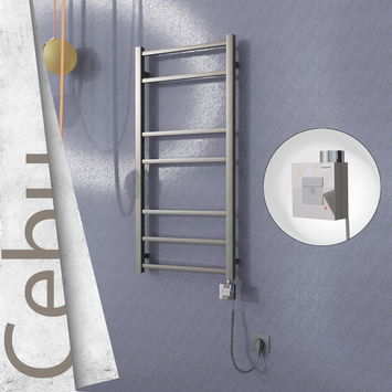  - Cebu Electric Towel Warmer 500x1050 Satine Finish Ktx1 200 W (Spiral Cable)