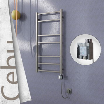 - Cebu Sèche Serviettes Electrique 500x1050 Finition peinture satiné Ktx4 200 Watt Câble en spirale  - Cebu Sèche Serviettes Electrique 500x1050 Finition peinture satiné Ktx4 200 Watt Câble en spirale