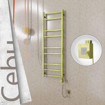  - Cebu Sèche Serviettes Electrique 500x1395 Or Ktx1 300 Watt Câble en spirale