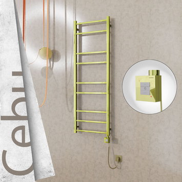 Radiva - Cebu Electric Towel Warmer 500x1395 Gold Ktx1 200 W (Spiral Cable)