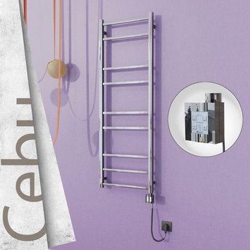 Radiva - Cebu Electric Towel Warmer 500x1395 Mirror Finish Ktx4 200 W (Spiral Cable)
