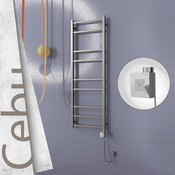 Radiva - Cebu Electric Towel Warmer 500x1395 Satine Finish Ktx1 200 W (Spiral Cable)