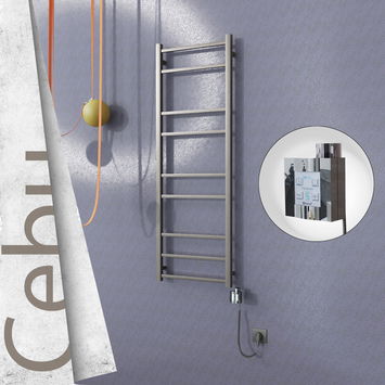 - Cebu Sèche Serviettes Electrique 500x1395 Finition peinture satiné Ktx4 300 Watt Câble en spirale  - Cebu Sèche Serviettes Electrique 500x1395 Finition peinture satiné Ktx4 300 Watt Câble en spirale