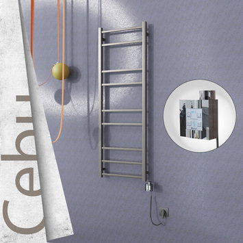 Radiva - Cebu Sèche Serviettes Electrique 500x1395 Finition peinture satiné Ktx4 300 Watt Câble en spirale