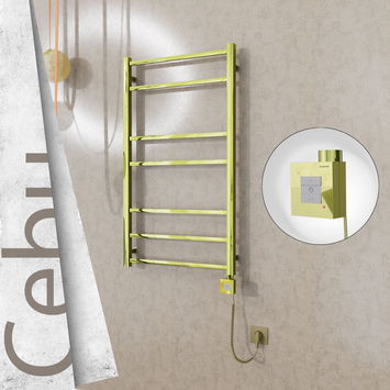  - Cebu Electric Towel Warmer 600x1050 Gold Ktx1 200 W (Spiral Cable)